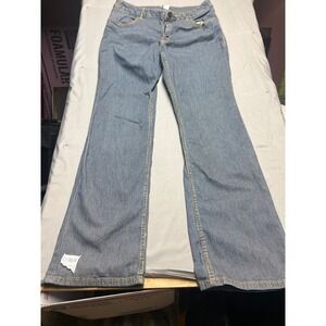 Worn Jeans Mens Blue Pinstripe Denim Stretch Straight Leg Pants RN 130132